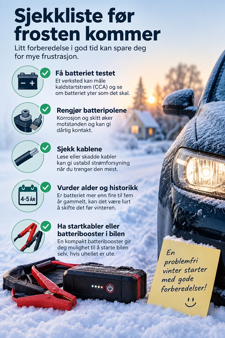 Sjekkliste før frosten kommer