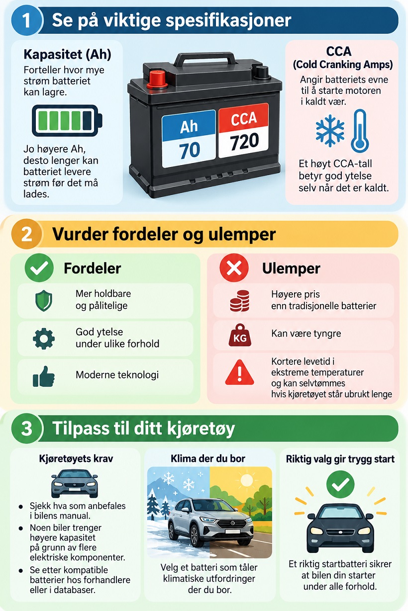Velg riktig startbatteri