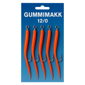 Gummimakk 12/0 - 5pk, Mustadkrok