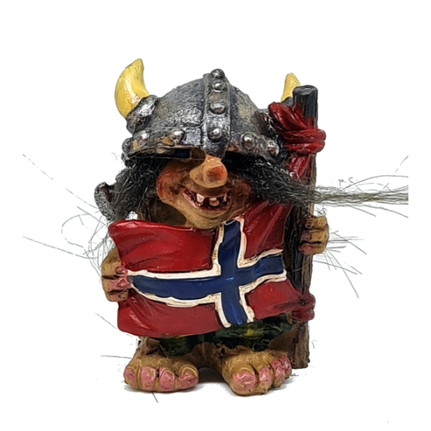 Vikingtroll med flagg på magen